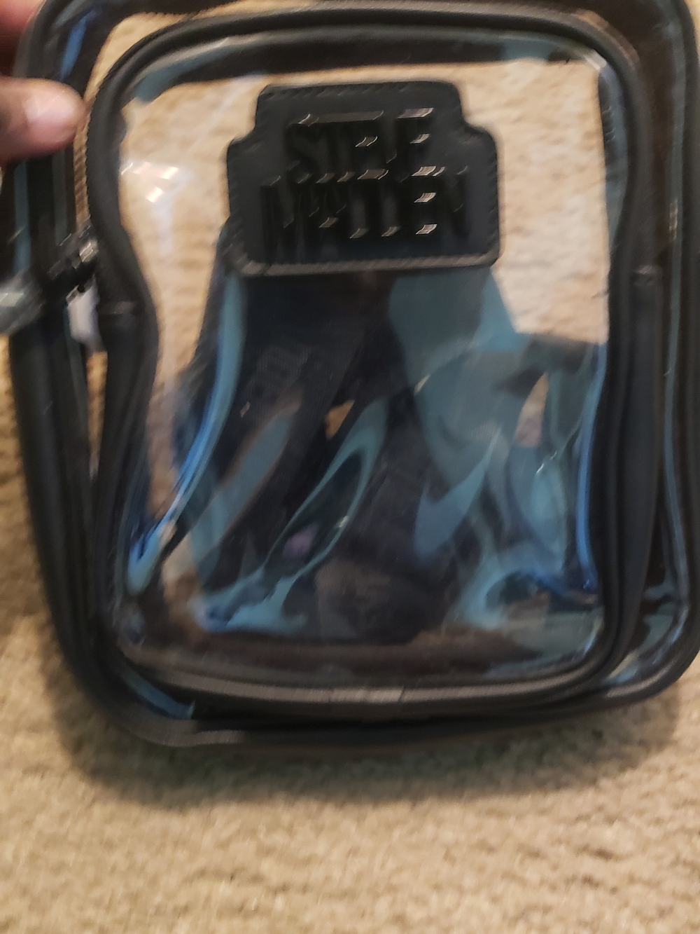 Steve Madden Clear PVC Crossbody Bag with Black Trim